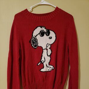Red Snoopy Sweater Vintage